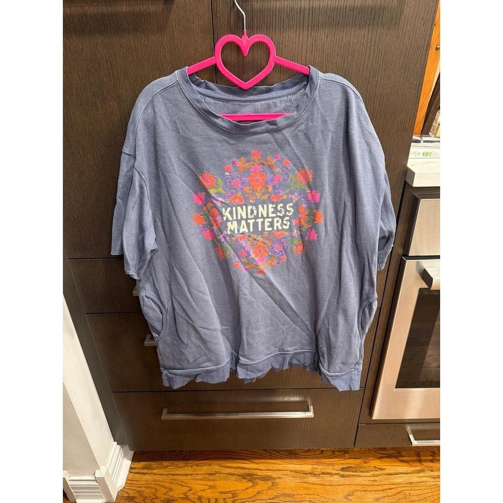 Natural Life "Kindness Matters" short sleeve sweatshirt women's XL